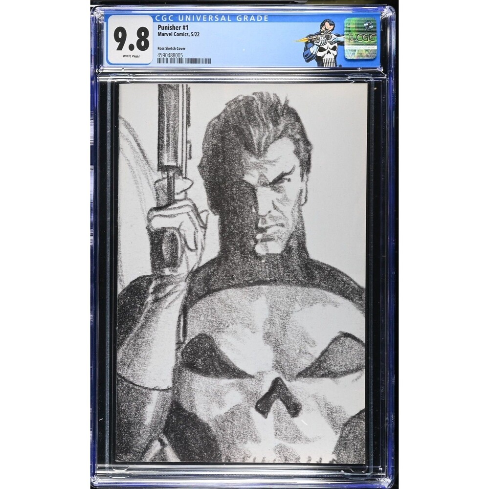 Punisher #1 Alex Ross 1:200 Timeless Virgin Sketch Cover CGC 9.8 Custom Label